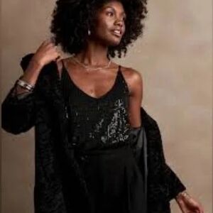 Banana Republic Black Sequin Camisole
